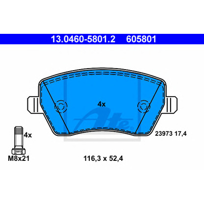 Photo Brake Pad Set, disc brake ATE 13046058012