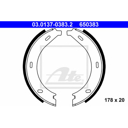 Zdjęcie Zesatw szczęk hamulcowych, hamulec postojowy ATE 03013703832