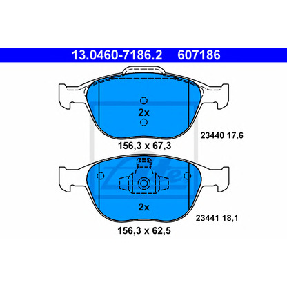 Photo Brake Pad Set, disc brake ATE 13046071862