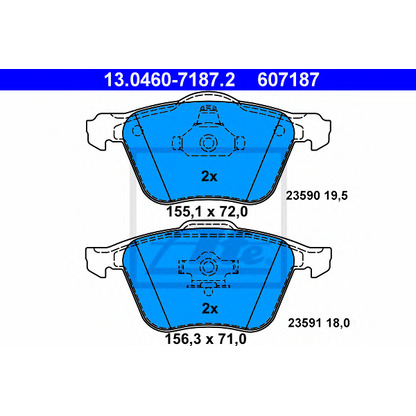 Photo Brake Pad Set, disc brake ATE 13046071872