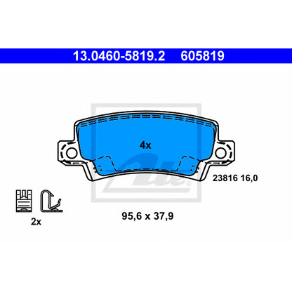 Photo Brake Pad Set, disc brake ATE 13046058192