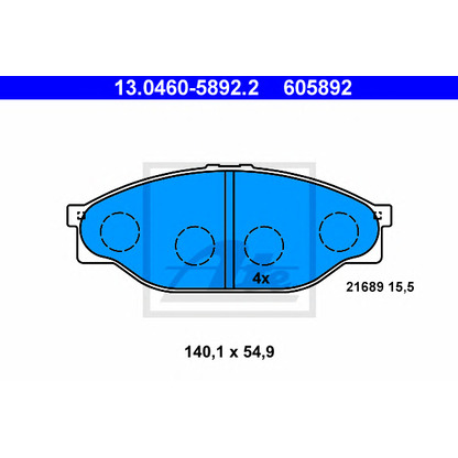 Photo Brake Pad Set, disc brake ATE 13046058922