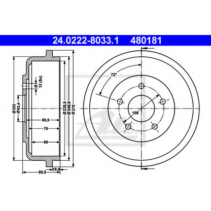 Photo Brake Drum ATE 24022280331