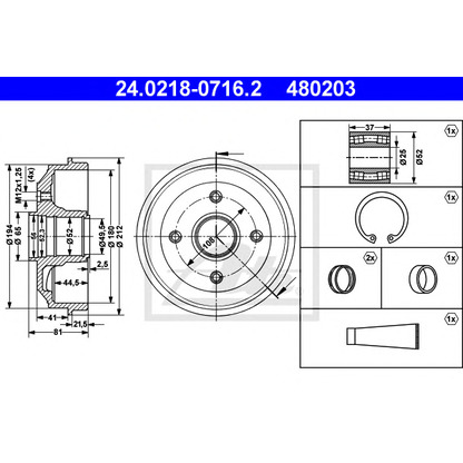 Photo Brake Drum ATE 24021807162