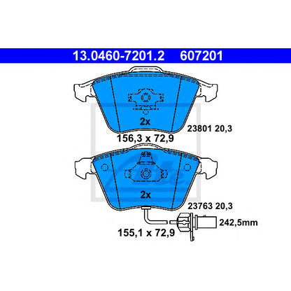 Photo Brake Pad Set, disc brake ATE 13046072012