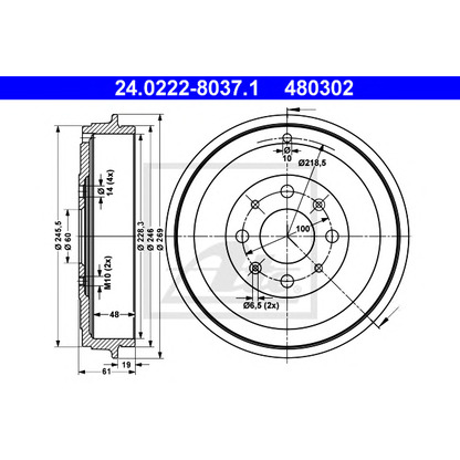 Photo Brake Drum ATE 24022280371