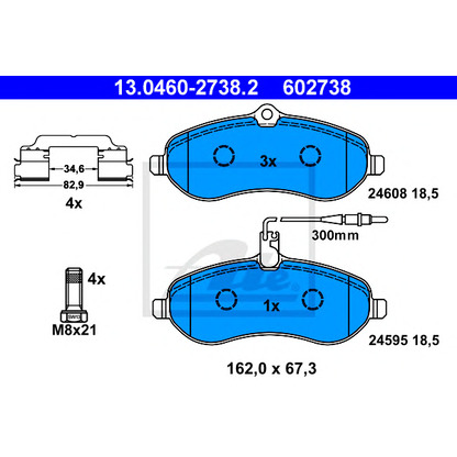 Photo Brake Pad Set, disc brake ATE 13046027382