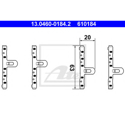 Foto Kit accessori, Pastiglia freno ATE 13046001842