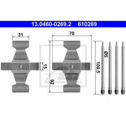 Zdjęcie Zestaw akcesoriów, klocki hamulcowe ATE 13046002692