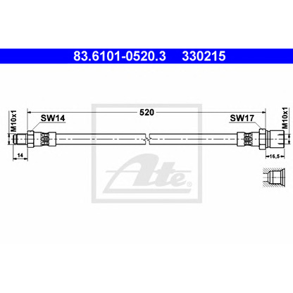 Фото Тормозной шланг ATE 83610105203