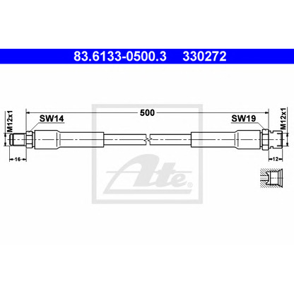 Фото Тормозной шланг ATE 83613305003