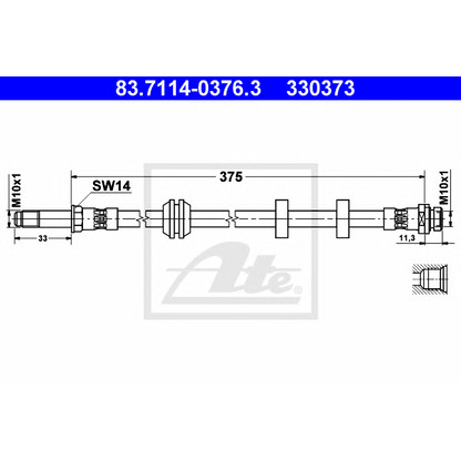 Zdjęcie Przewód hamulcowy elastyczny ATE 83711403763