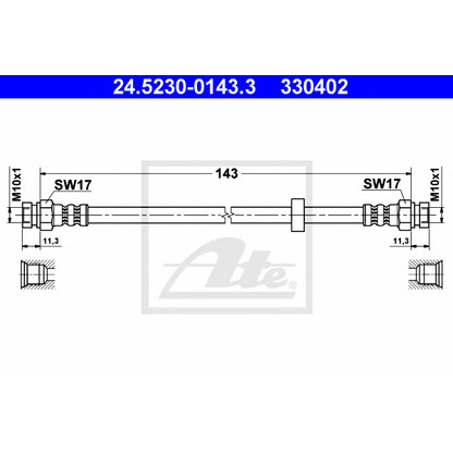Фото Тормозной шланг ATE 24523001433