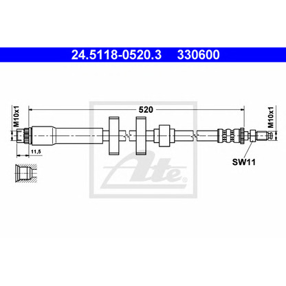 Photo Brake Hose ATE 24511805203