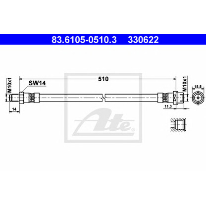 Photo Brake Hose ATE 83610505103