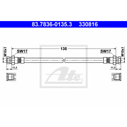 Фото Тормозной шланг ATE 83783601353
