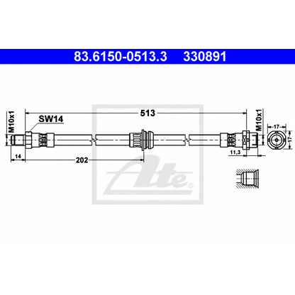 Photo Brake Hose ATE 83615005133