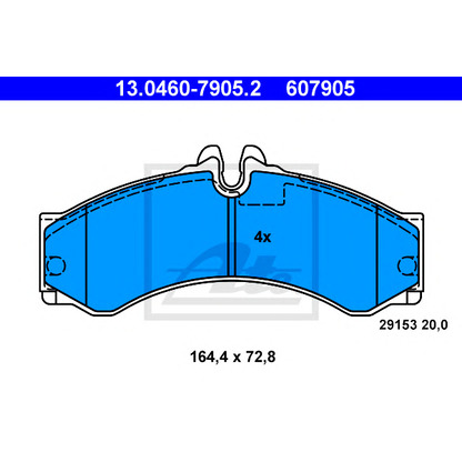 Photo Brake Pad Set, disc brake ATE 13046079052