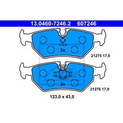 Photo Brake Pad Set, disc brake ATE 13046072462