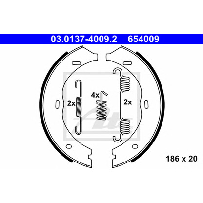 Photo Brake Shoe Set, parking brake ATE 03013740092