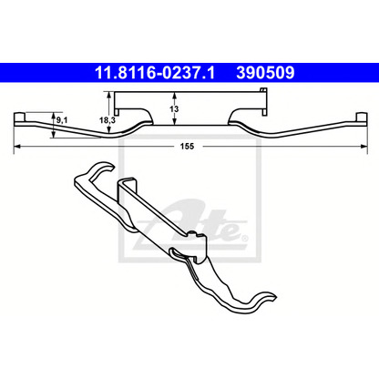 Photo Accessory Kit, brake caliper ATE 11811602371