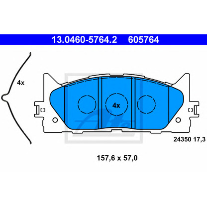 Photo Brake Pad Set, disc brake ATE 13046057642