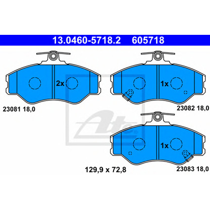 Photo Brake Pad Set, disc brake ATE 13046057182