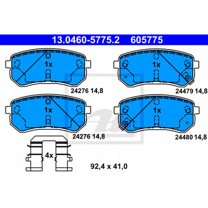 Photo Brake Pad Set, disc brake ATE 13046057752