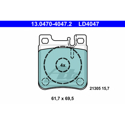 Photo Kit de plaquettes de frein, frein à disque ATE 13047040472