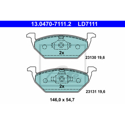 Photo Brake Pad Set, disc brake ATE 13047071112