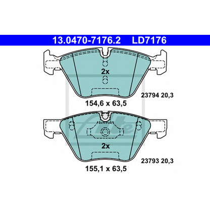 Photo Brake Pad Set, disc brake ATE 13047071762