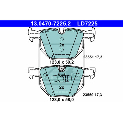 Photo Brake Pad Set, disc brake ATE 13047072252