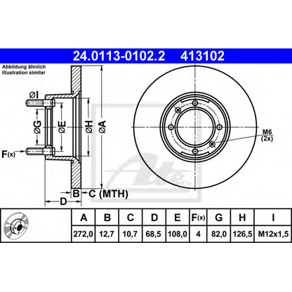 Photo Brake Disc ATE 24011301022