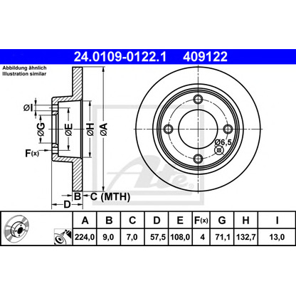 Photo Brake Disc ATE 24010901221