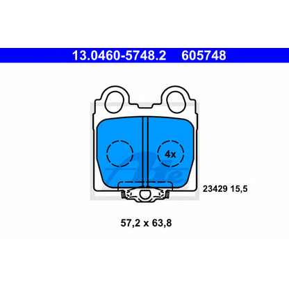 Фото Комплект тормозных колодок, дисковый тормоз ATE 13046057482