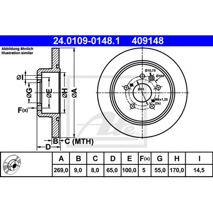 Photo Brake Disc ATE 24010901481