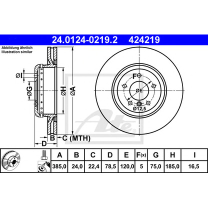 Photo Brake Disc ATE 24012402192