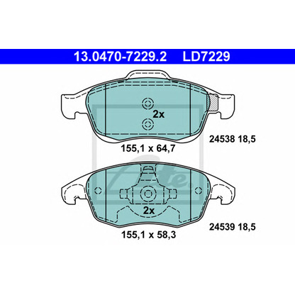 Photo Brake Pad Set, disc brake ATE 13047072292