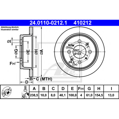 Photo Brake Disc ATE 24011002121