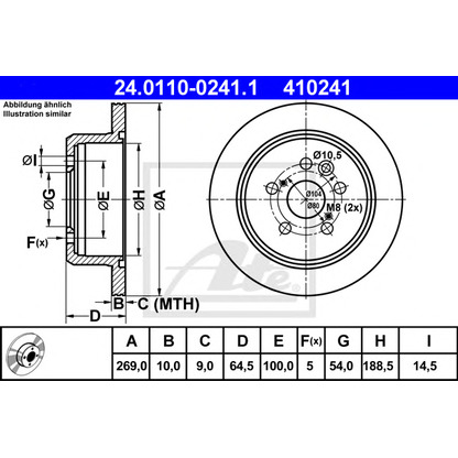 Photo Brake Disc ATE 24011002411