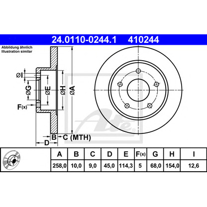 Photo Brake Disc ATE 24011002441