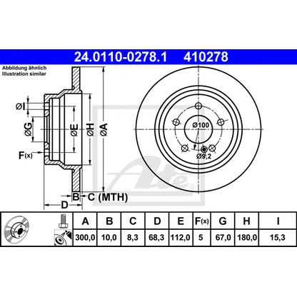 Photo Brake Disc ATE 24011002781