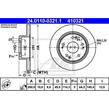 Photo Brake Disc ATE 24011003211