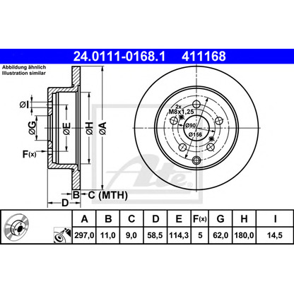 Photo Brake Disc ATE 24011101681