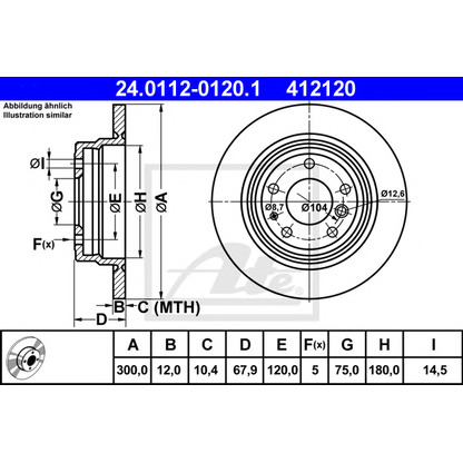 Photo Brake Disc ATE 24011201201