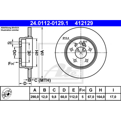 Photo Brake Disc ATE 24011201291