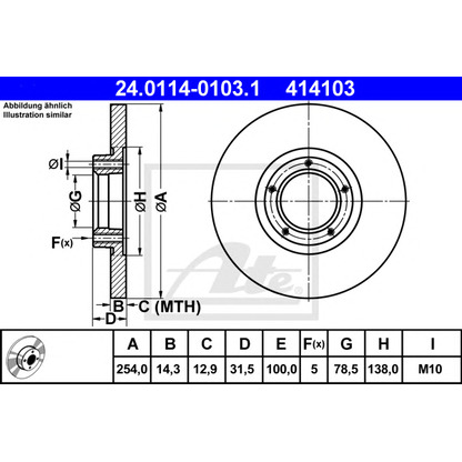 Photo Brake Disc ATE 24011401031