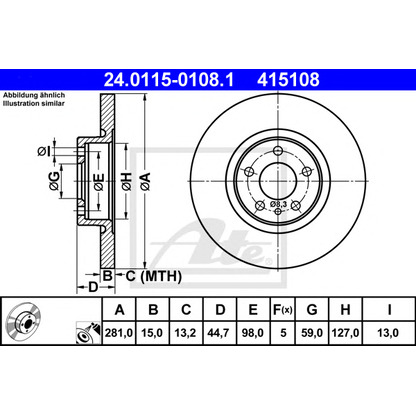 Photo Brake Disc ATE 24011501081