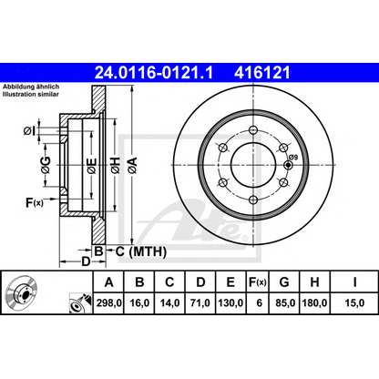 Photo Brake Disc ATE 24011601211