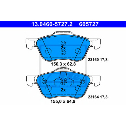 Photo Brake Pad Set, disc brake ATE 13046057272